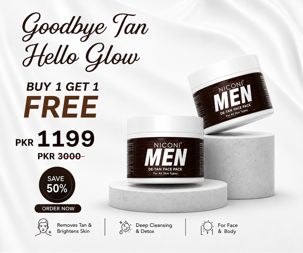 🔥 Buy 1 Get 1 FREE – Niconi Men Enzyme De-Tan Pack (300g Each)